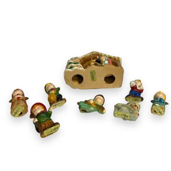 Vintage ENESCO Ceramic Nativity Scene‎ Collectible Mary Joseph Manger 8 Pieces - Picture 7 of 11